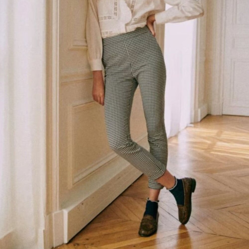 Sezane Clara Houndstooth Trouser, Fr 36
